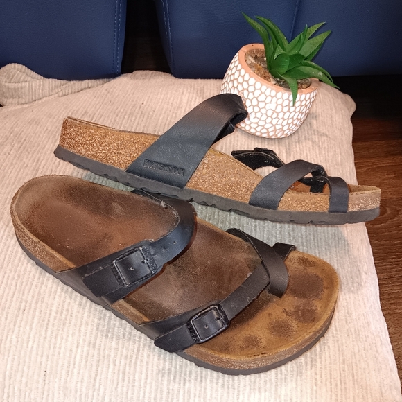 Birkenstock Mayari Sandal Black  Leather Straps Ladies 7 EU 38 - Picture 3 of 3